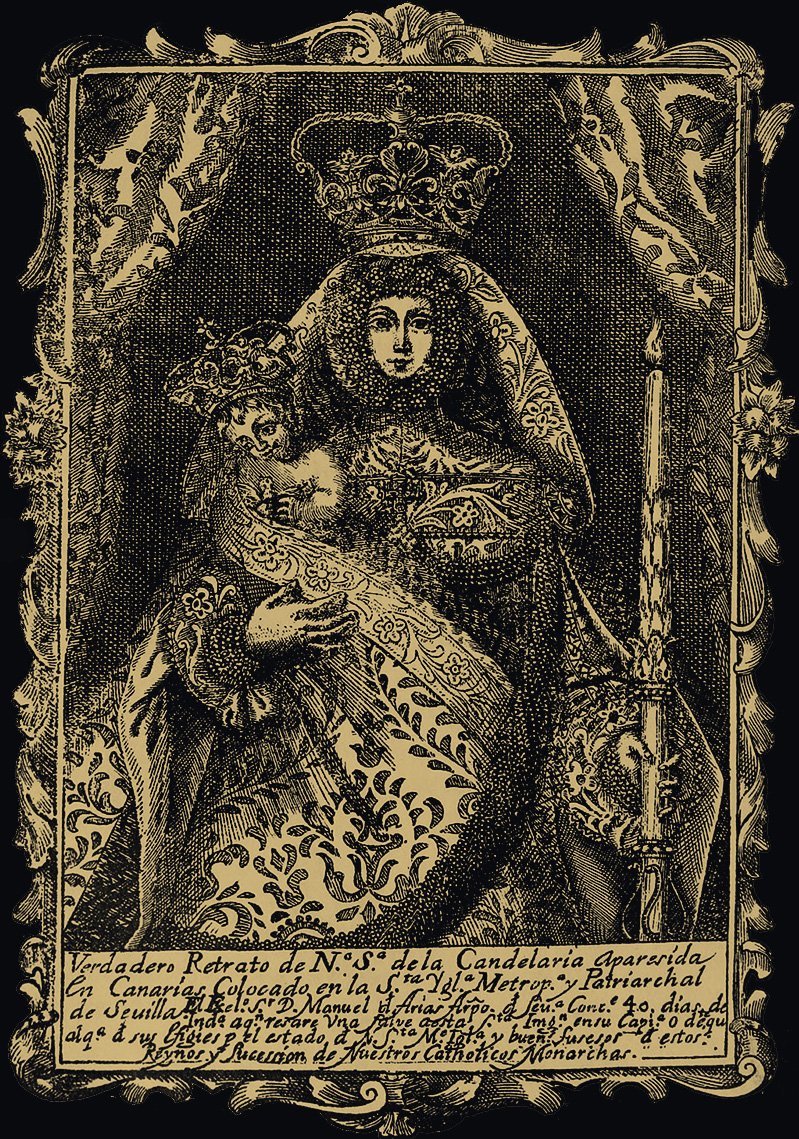Drawing of La Morenita in Espinosa's report Chaxiraxi
