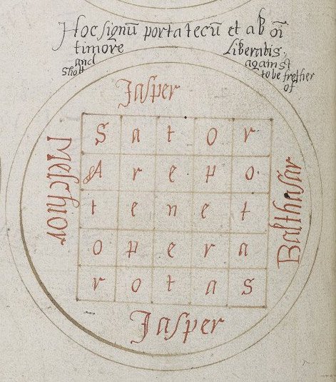 Folger Ms. Vb.26 SATOR Square SATOR